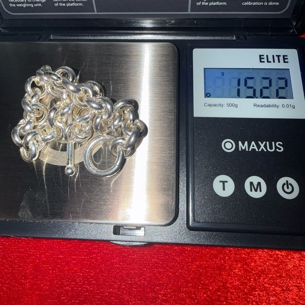 “OTC Signed” 925 Italy Marked Rolo Toggle Bracelet “ - Picture 13 of 17